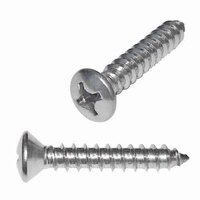 OPTS10114S #10 X 1-1/4" Oval Head, Phillips, Tapping Screw, Type A, 18-8 Stainless